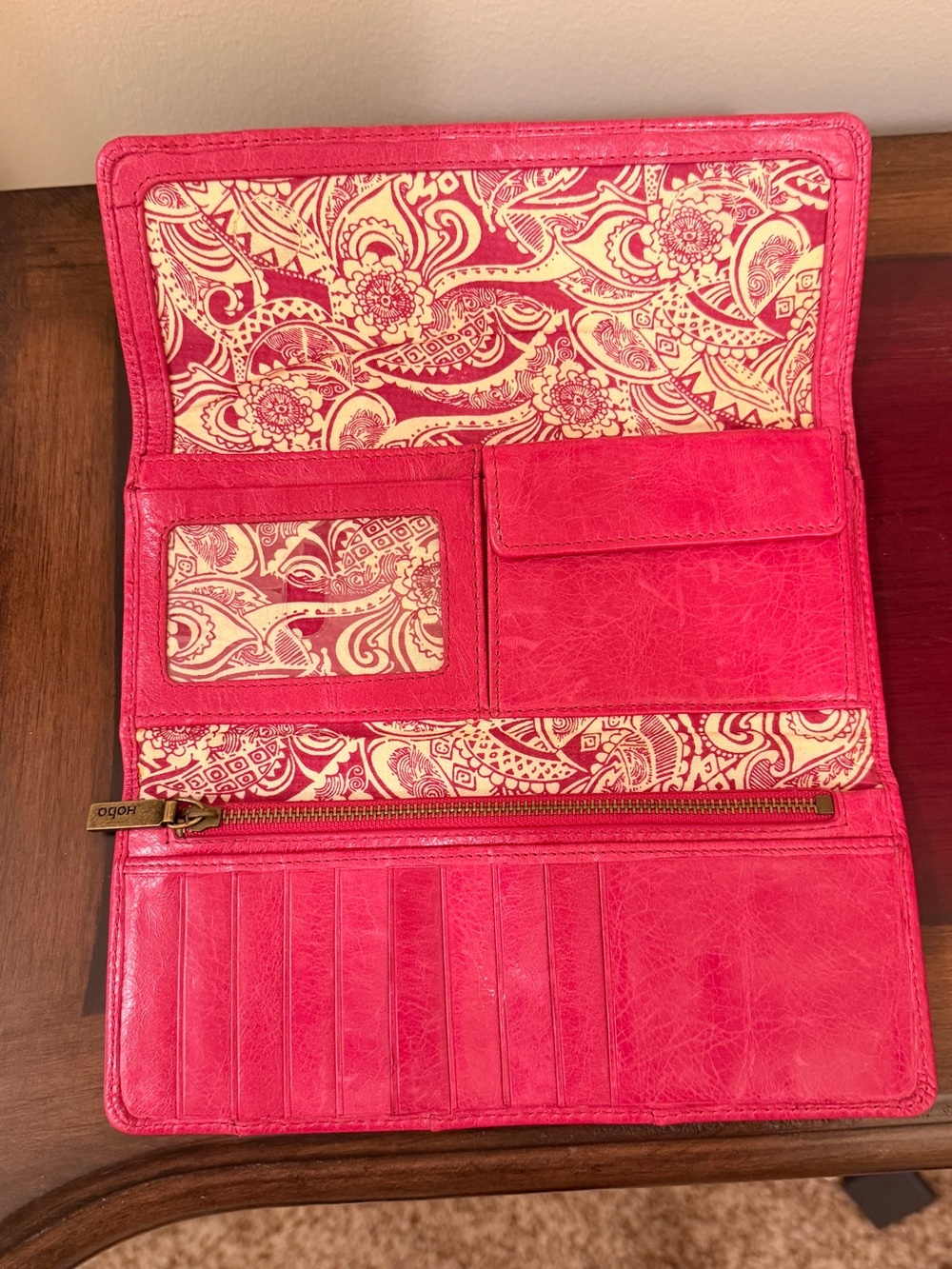 HOBO Hot Pink Foldover Clutch Wallet - Picture 2 of 4